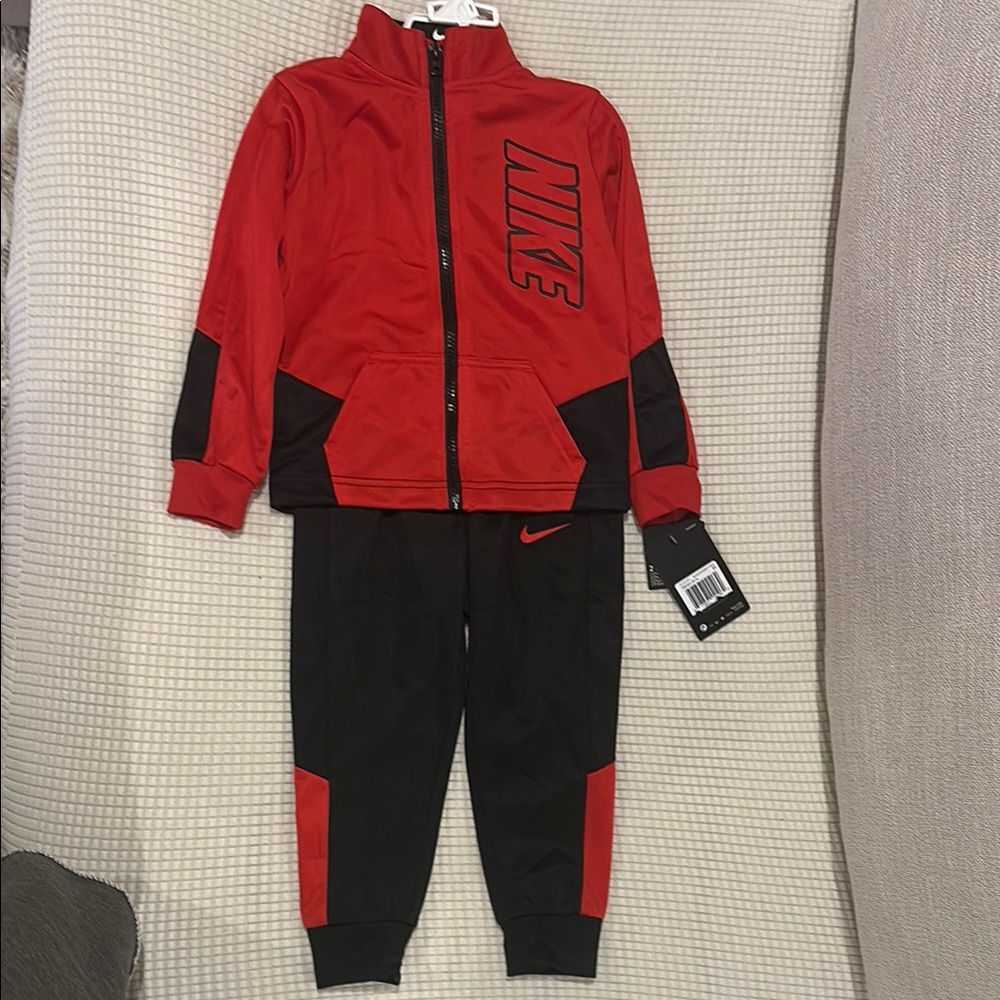 Nike Kids Red and Black Jacket & Pants Set